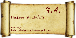 Hajzer Arikán névjegykártya